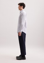 Regular Business Hemd Geblümt in Mittelblau |  Seidensticker Onlineshop