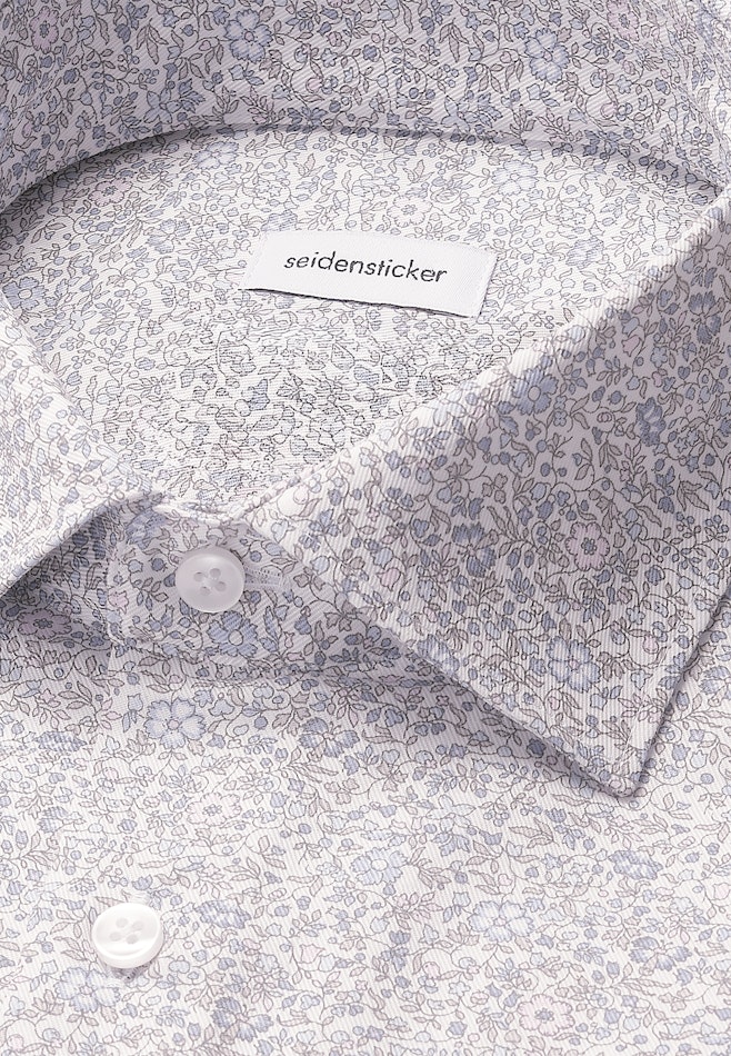 Regular Business Hemd Geblümt in Mittelblau | Seidensticker Onlineshop