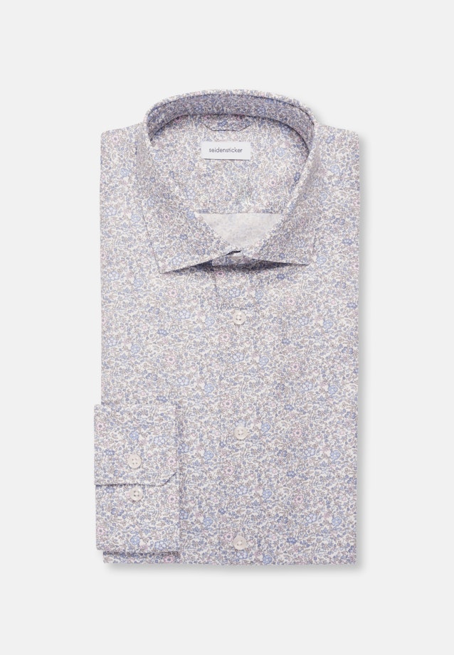 Regular Business Hemd Geblümt in Mittelblau |  Seidensticker Onlineshop