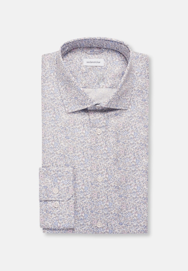 Regular Business Hemd Geblümt in Mittelblau | Seidensticker Onlineshop