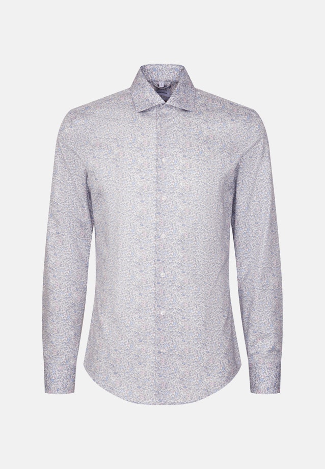 Regular Business Hemd Geblümt in Mittelblau |  Seidensticker Onlineshop