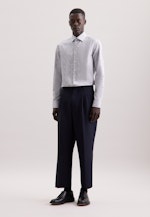 Shaped Business Hemd Geblümt in Mittelblau |  Seidensticker Onlineshop