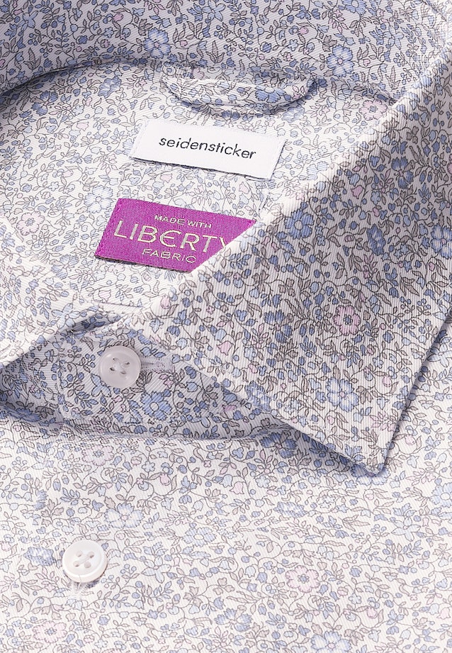 Shaped Business Hemd Geblümt in Mittelblau |  Seidensticker Onlineshop