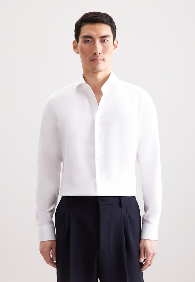 Shaped Business shirt Herringbone in Weiß |  Seidensticker Onlineshop