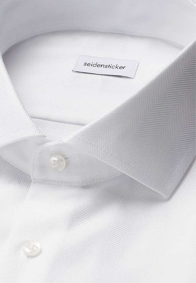 Shaped Business Hemd Fischgrat in Weiß |  Seidensticker Onlineshop