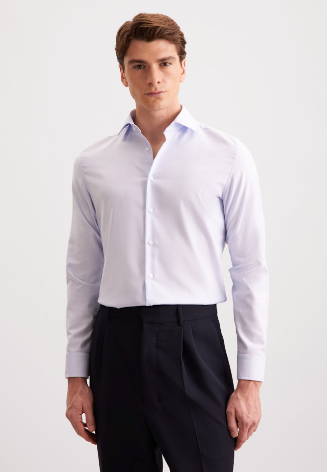 Shaped Business Hemd Fischgrat in Hellblau | Seidensticker Onlineshop