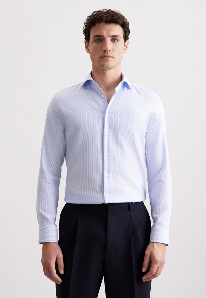 X-Slim Business shirt Structure in Mittelblau | Seidensticker online shop