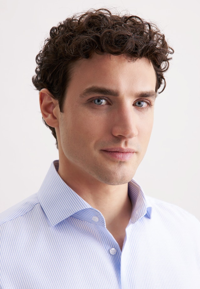 X-Slim Business Hemd Struktur in Mittelblau |  Seidensticker Onlineshop