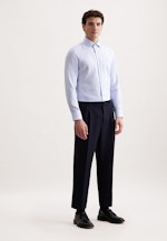 X-Slim Business Hemd Struktur in Mittelblau |  Seidensticker Onlineshop