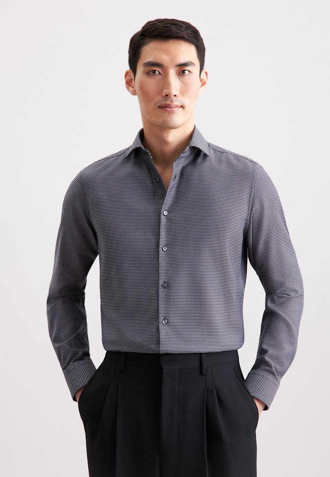 X-Slim Business Hemd Pepita in Grau | Seidensticker Onlineshop
