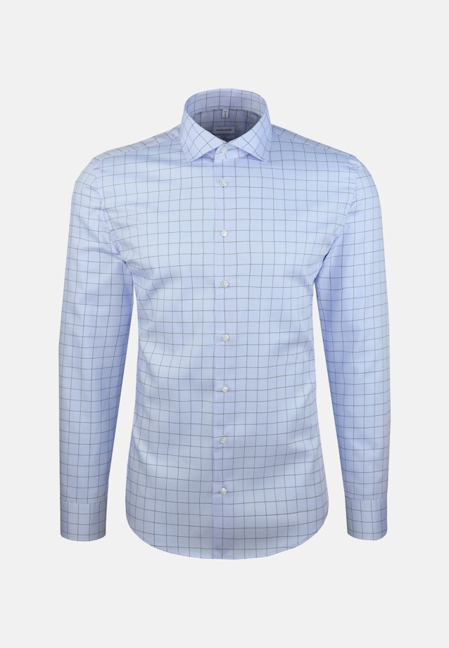 Shaped Business Hemd Karo in Mittelblau |  Seidensticker Onlineshop