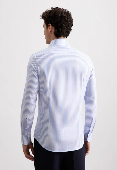 Shaped Business shirt Stripes in Mittelblau |  Seidensticker Onlineshop