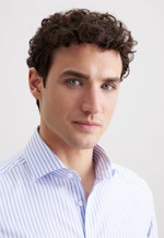 Shaped Business Hemd Gestreift in Mittelblau |  Seidensticker Onlineshop