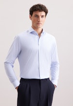 Comfort Business Hemd Gestreift in Mittelblau |  Seidensticker Onlineshop