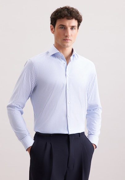 Comfort Business shirt Stripes in Mittelblau |  Seidensticker Onlineshop