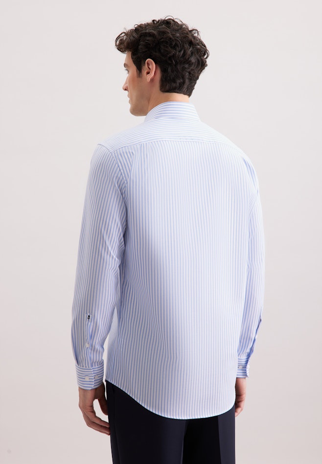 Comfort Business shirt Stripes in Mittelblau | Seidensticker online shop