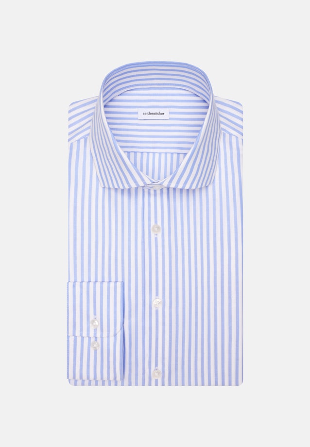 Comfort Business Hemd Gestreift in Mittelblau |  Seidensticker Onlineshop