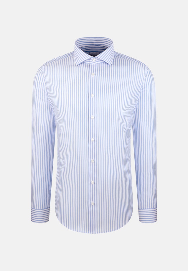 Comfort Business Hemd Gestreift in Mittelblau |  Seidensticker Onlineshop