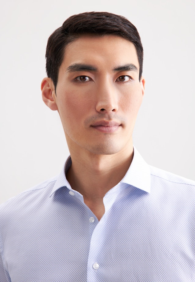 X-Slim Business Hemd Druck in Mittelblau |  Seidensticker Onlineshop