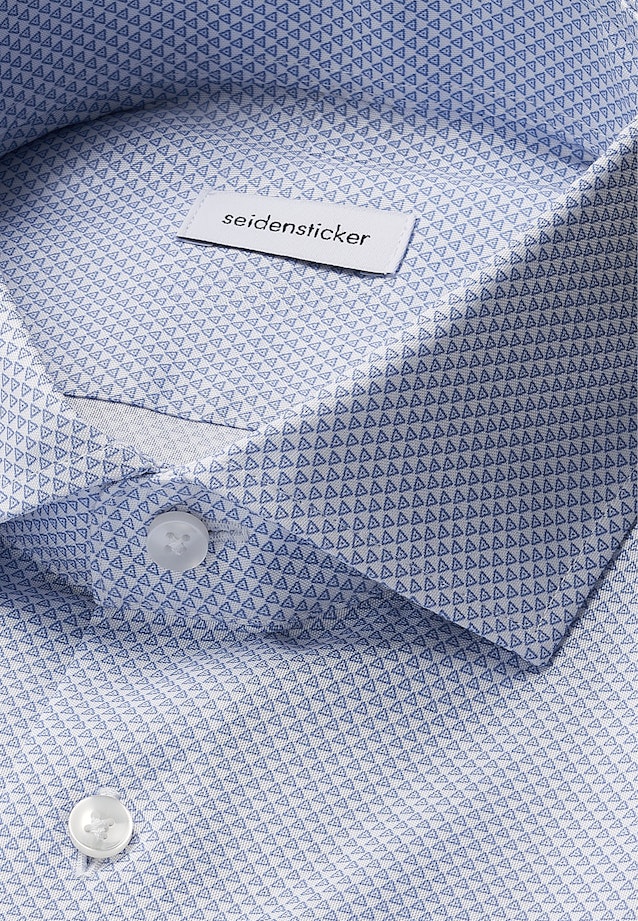 X-Slim Business shirt Print in Mittelblau |  Seidensticker Onlineshop
