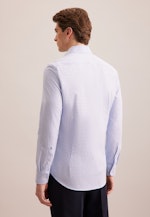 Shaped Flanellhemd Karo in Mittelblau |  Seidensticker Onlineshop