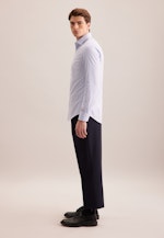 Shaped Flanellhemd Karo in Mittelblau |  Seidensticker Onlineshop