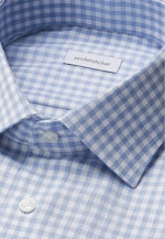 Shaped Flanellhemd Karo in Mittelblau |  Seidensticker Onlineshop