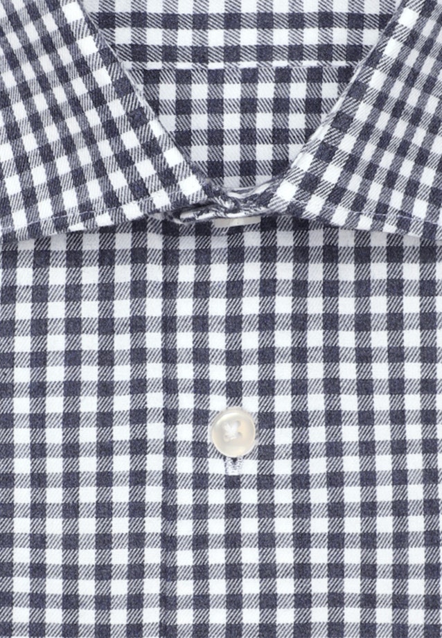 Shaped Chemise en flanelle carreaux in Bleu Foncé |  Seidensticker Onlineshop