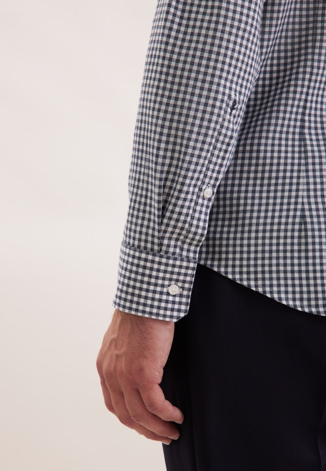 Shaped Flanellhemd Karo in Dunkelblau |  Seidensticker Onlineshop