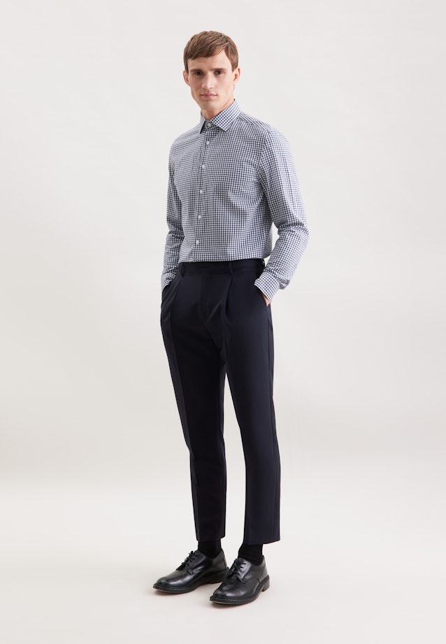 Shaped Chemise en flanelle carreaux in Bleu Foncé |  Seidensticker Onlineshop