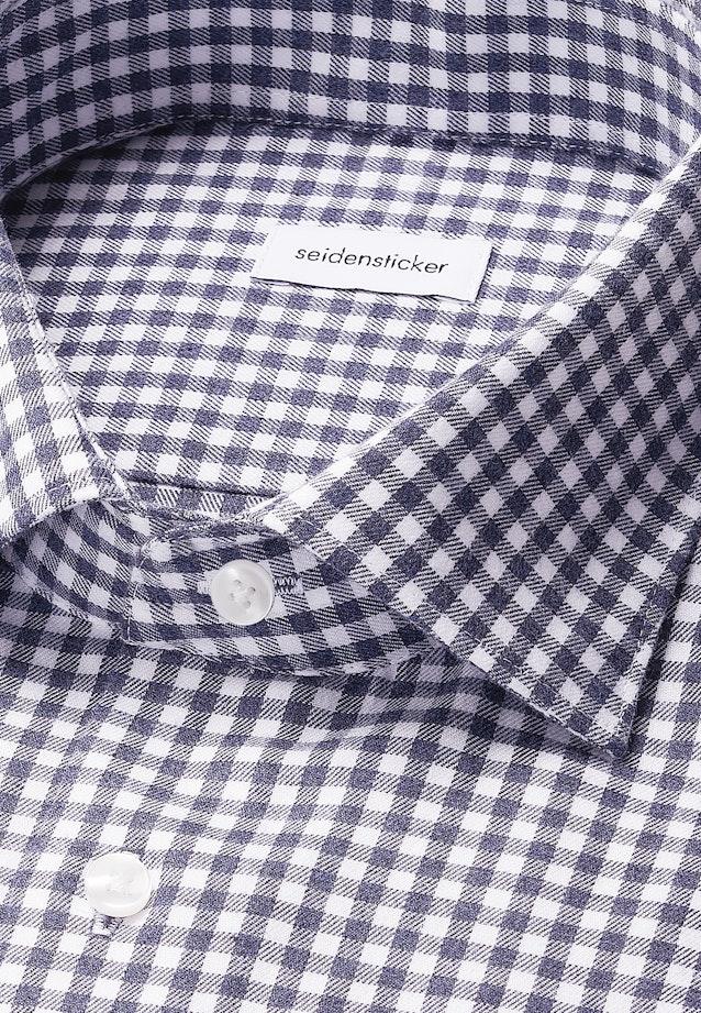 Shaped Chemise en flanelle carreaux in Bleu Foncé |  Seidensticker Onlineshop