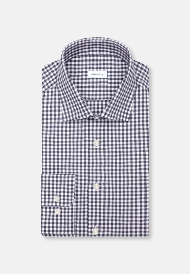 Shaped Flanellhemd Karo in Dunkelblau |  Seidensticker Onlineshop