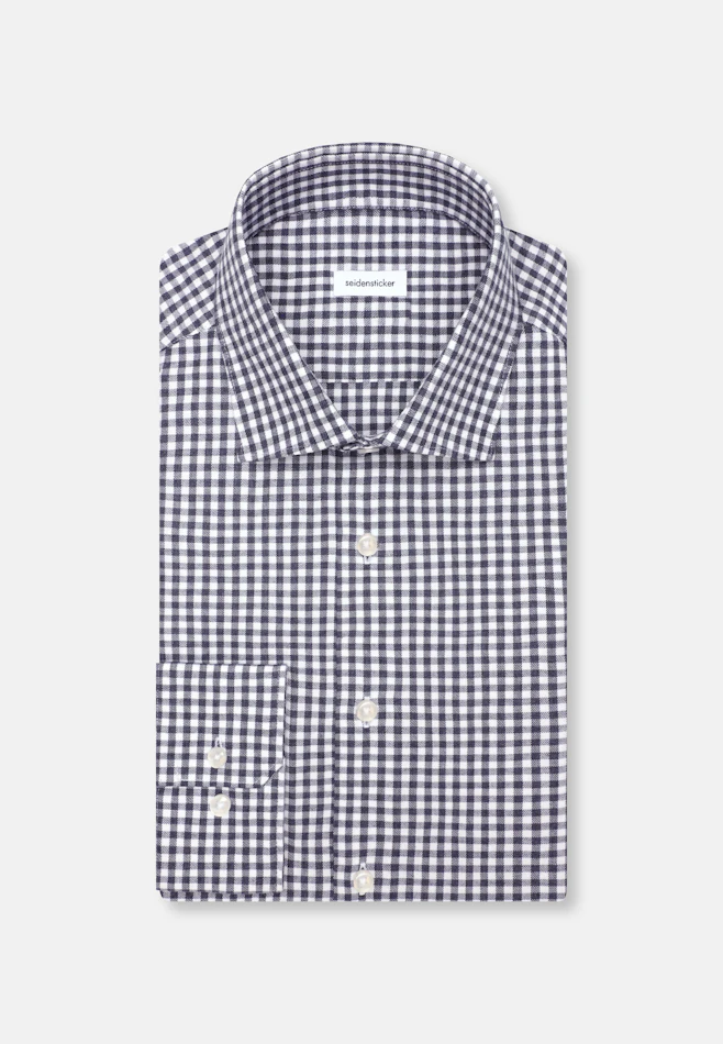 Shaped Flanellhemd Karo in Dunkelblau | Seidensticker Onlineshop