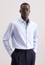 Comfort Chemise en flanelle carreaux in Bleu Moyen |  Seidensticker Onlineshop