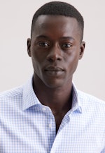 Comfort Chemise en flanelle carreaux in Bleu Moyen |  Seidensticker Onlineshop