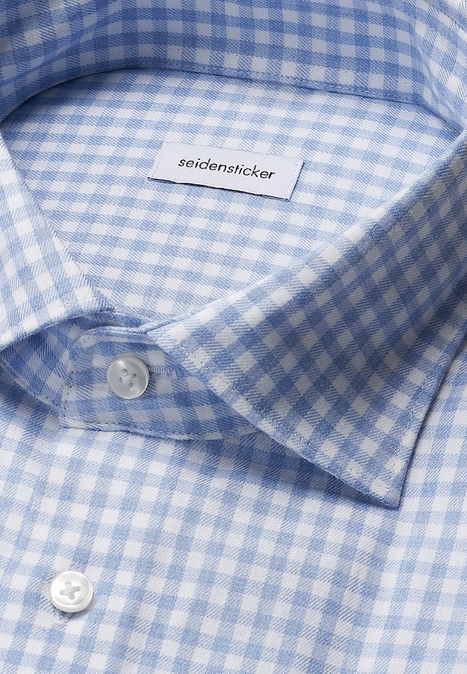 Comfort Flannel shirt Check in Mittelblau | Seidensticker online shop