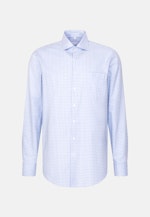 Comfort Flanellhemd Karo in Mittelblau |  Seidensticker Onlineshop