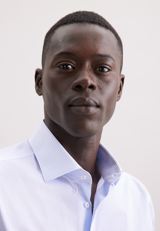 Regular Business shirt Print in Hellblau |  Seidensticker Onlineshop