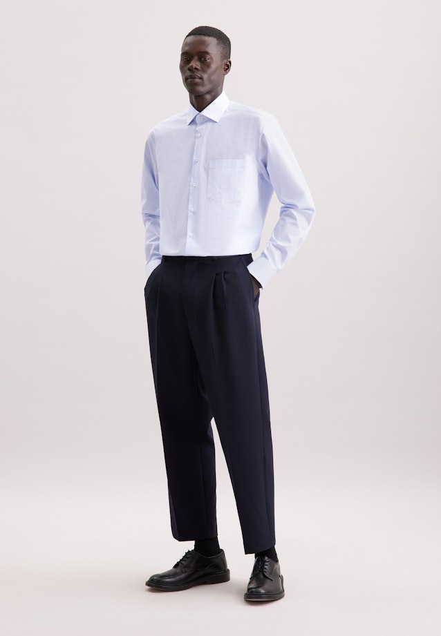 Regular Business shirt Print in Hellblau |  Seidensticker Onlineshop