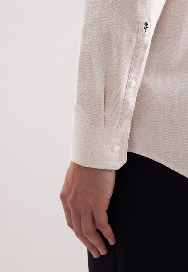 Regular Flanellhemd Fischgrat in Beige |  Seidensticker Onlineshop