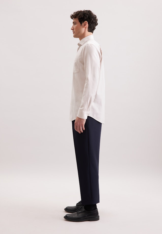 Regular Flanellhemd Fischgrat in Beige |  Seidensticker Onlineshop