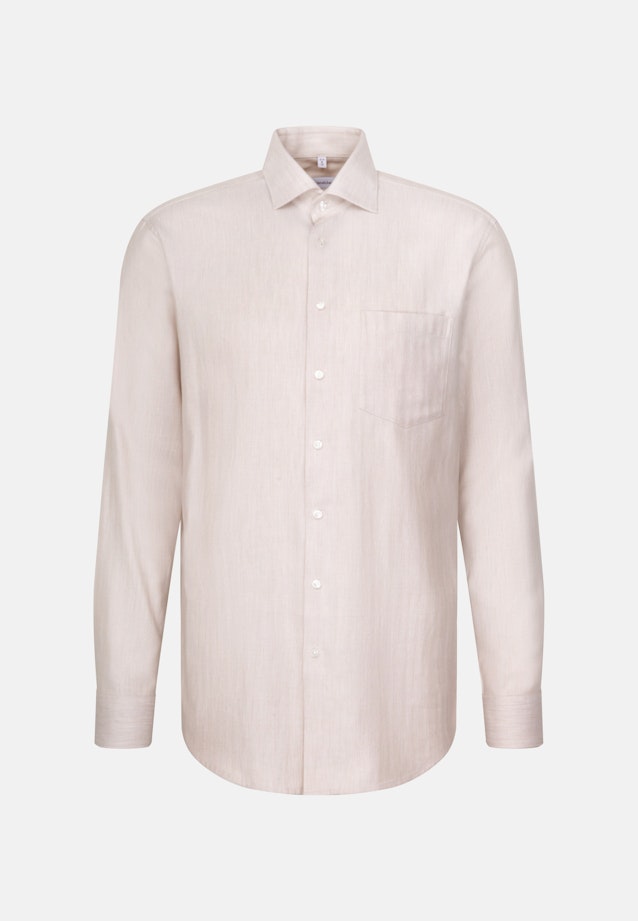 Regular Flanellhemd Fischgrat in Beige |  Seidensticker Onlineshop