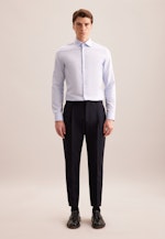 Shaped Flannel shirt Structure in Mittelblau |  Seidensticker Onlineshop