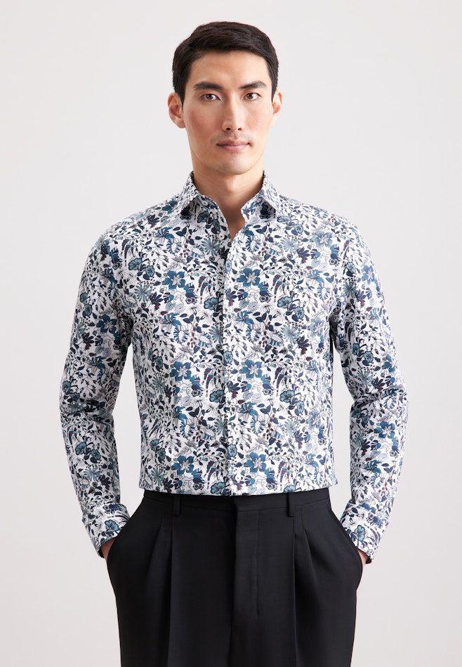 Shaped Business shirt Print in Grün | Seidensticker online shop