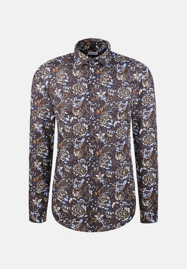 Shaped Business shirt Print in Braun |  Seidensticker Onlineshop