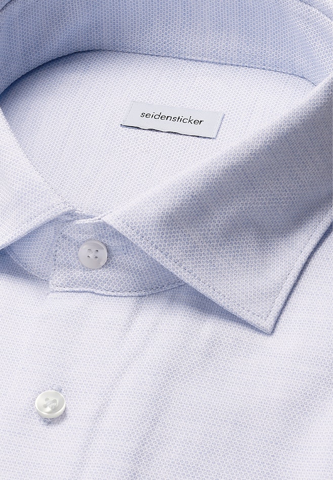 Regular Flanellhemd Struktur in Mittelblau | Seidensticker Onlineshop