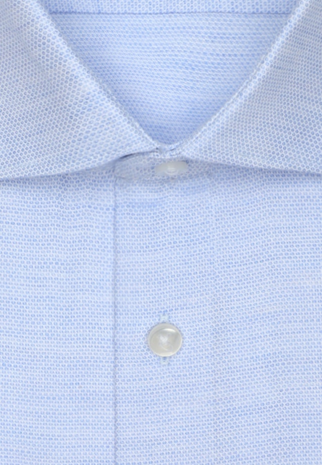 Comfort Flannel shirt Structure in Mittelblau |  Seidensticker Onlineshop