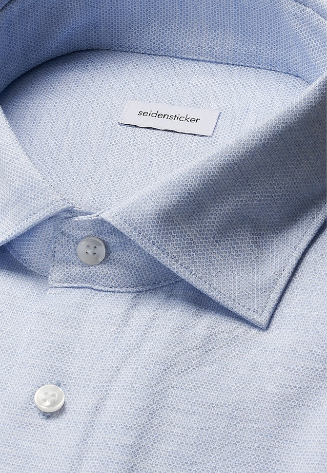Comfort Flanellhemd Struktur in Mittelblau |  Seidensticker Onlineshop