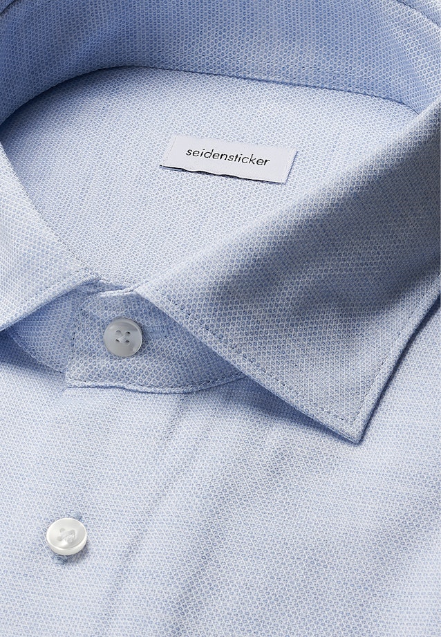 Comfort Flannel shirt Structure in Mittelblau |  Seidensticker Onlineshop