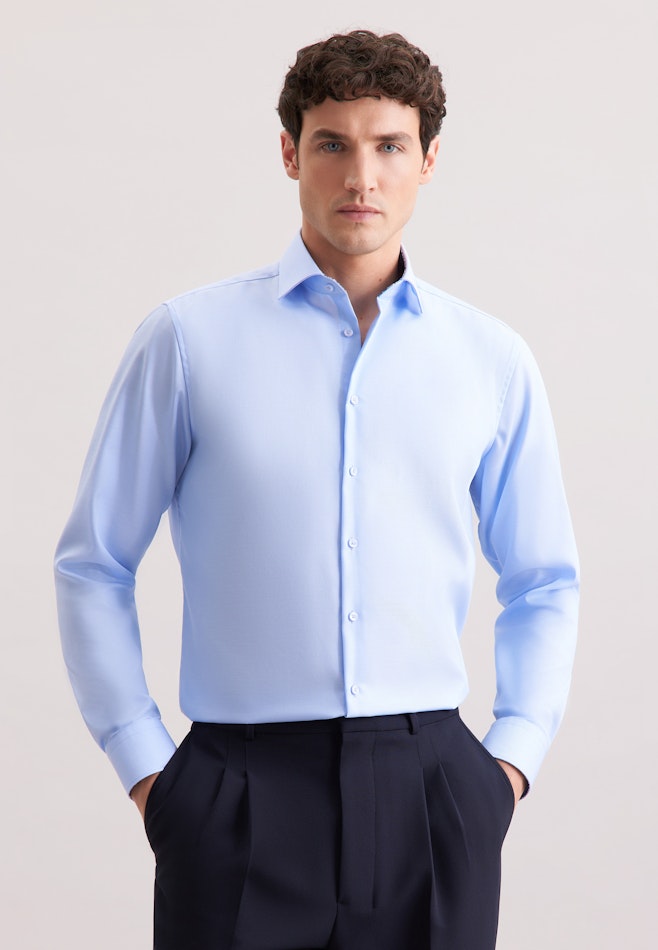 Regular Business shirt Uni in Mittelblau | Seidensticker online shop